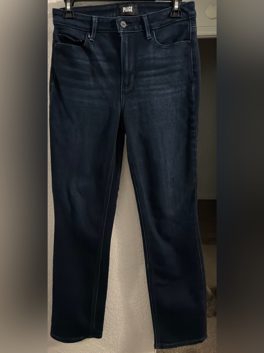 PAIGE Cindy High Rise Straight Leg Jeans Dark Wash Size 27 – Excellent Condition
